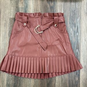 Zara Brown Mini Skirt with Pleats